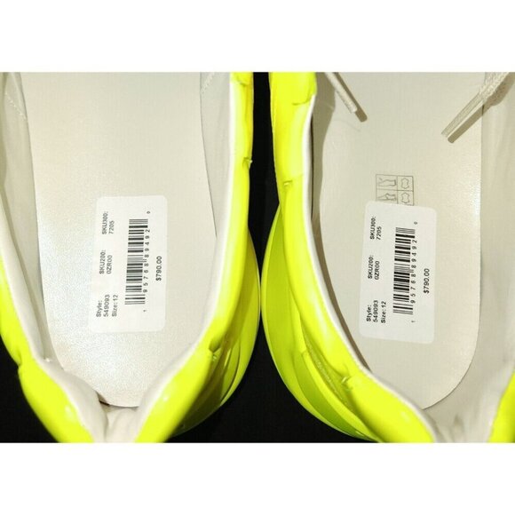 Gucci Rhyton Leather Sneaker US 12.5 46 Mens Fluorescent Neon Yellow - Picture 9 of 14